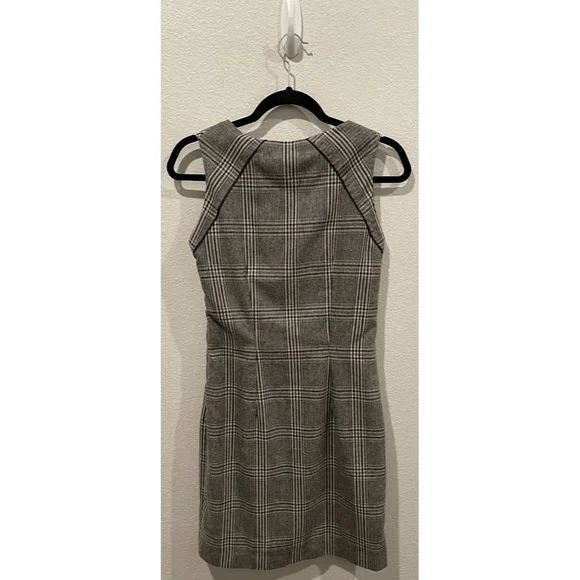 Zara | Dresses | Zara Plaid Checkered Fitted Grey Black Wool Mini Dress |  Poshmark